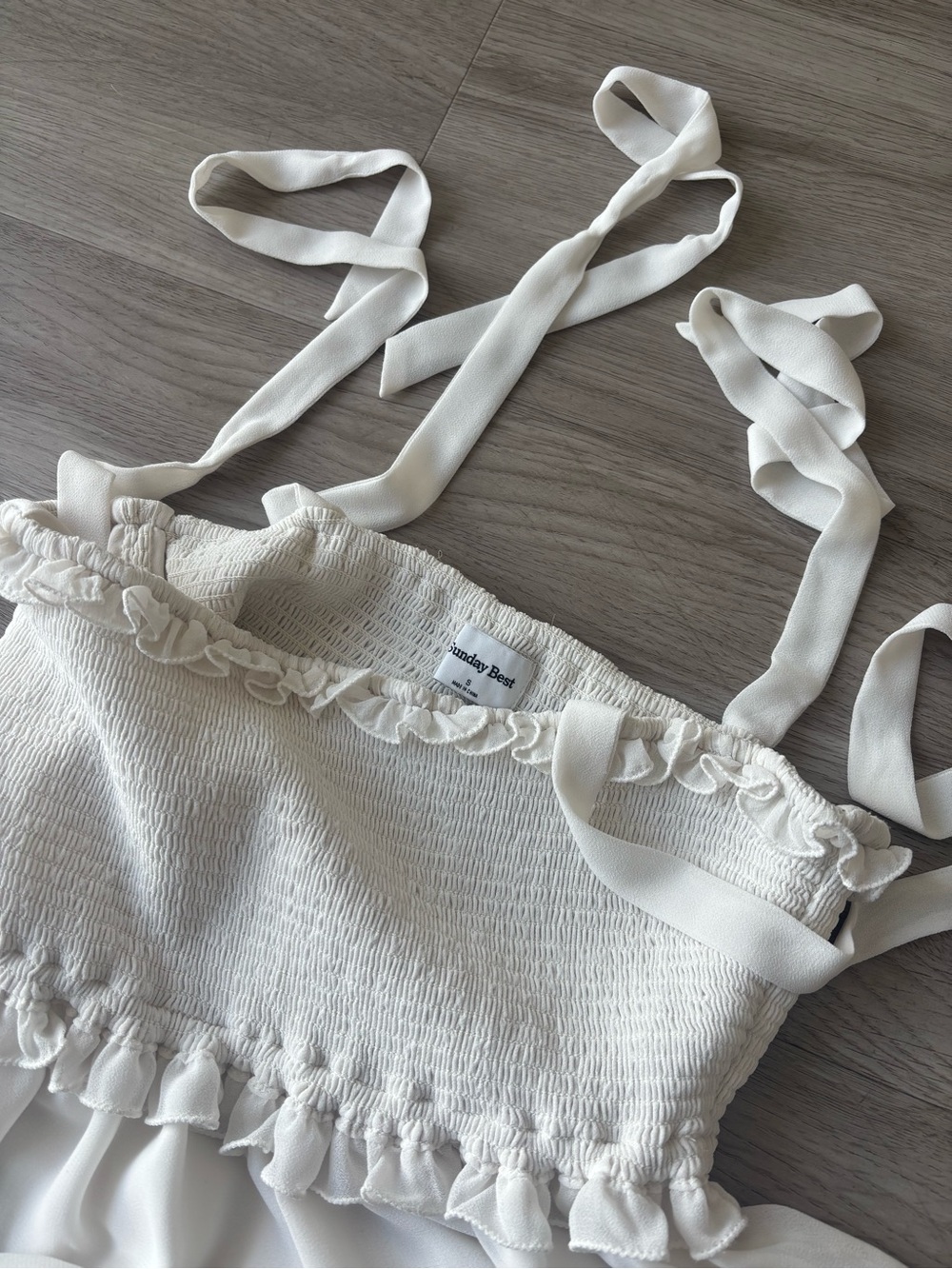 Aritzia Sunday Best Light Birch Fairey Dress - Picture 5 of 9